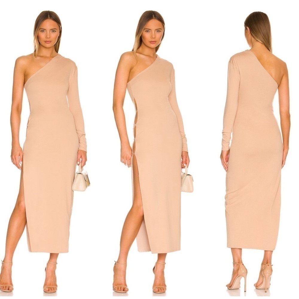 Not Yours To Keep Kyrie Midi Dress in Soft Sand